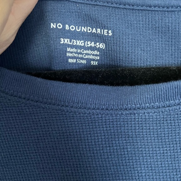 NWT No Boundaries Short Sleeve Thermal Tee, Size 3XL (54-56), Blue - Picture 5 of 5